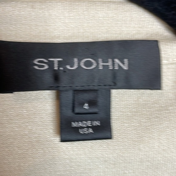 St. John | Women’s Beige Wool Blend Longline Jacket Size 4 - Picture 5 of 7